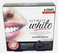 2XUltimate White Whitening Dental Strips Infused With Activated Charcoal 6Strips