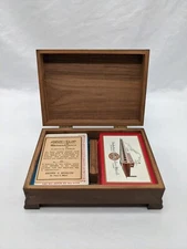 *Missing 1 Joker*Redi-Slip Remembrance Playing Card Decks With Wooden Case