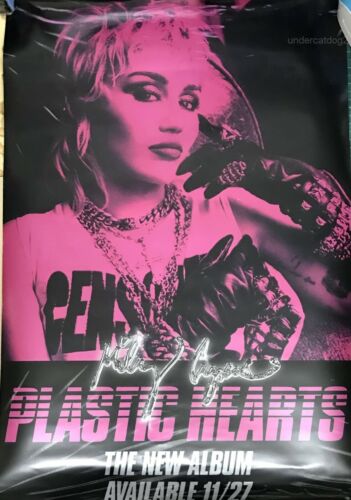 Miley Cyrus Plastic Hearts 2020 Taiwan Promo Poster - Picture 1 of 1