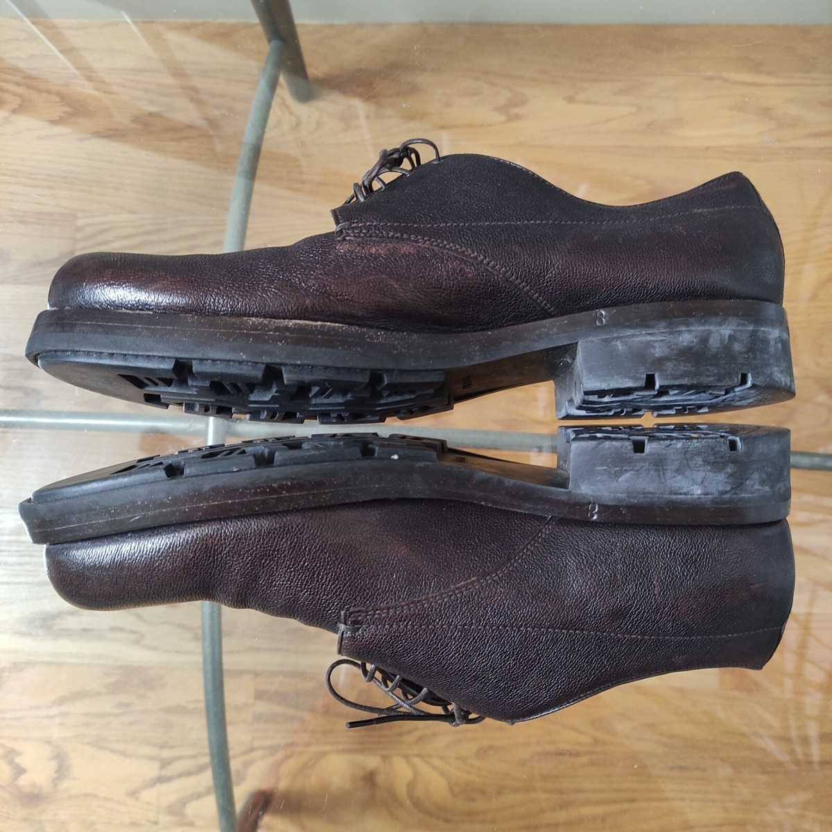 Rare Prada leather Derby lug soles fit US men display picture 2