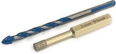 2 x Set 6 mm Pulsar Hochleistungsbohrer Easy Start Up Set für Fliesen