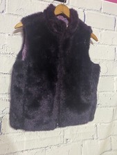Guess Purple Reversible Vest Faux Fur Shearling Outerwear Fits S/M
