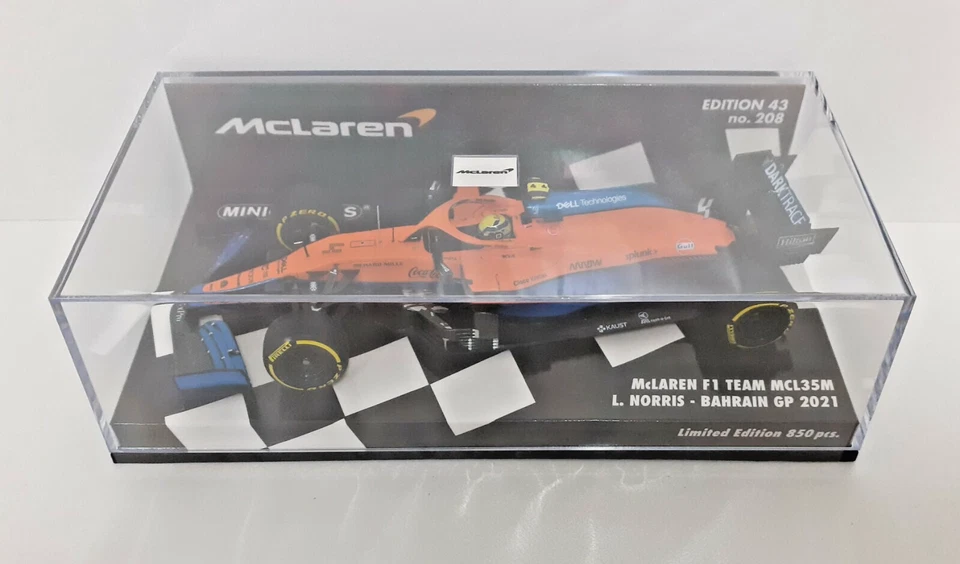 MODELLINO AUTO 1:43 F1 MINICHAMPS MCLAREN MCL35M NORRIS BAHRAIN GP 2021 DIE CAST - Immagine 2 di 4