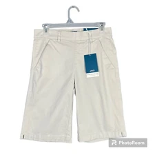 Jag Jeans Women's Maddie Pull On Bermuda Shorts Size 0 Petite 11" Inseam - Stone