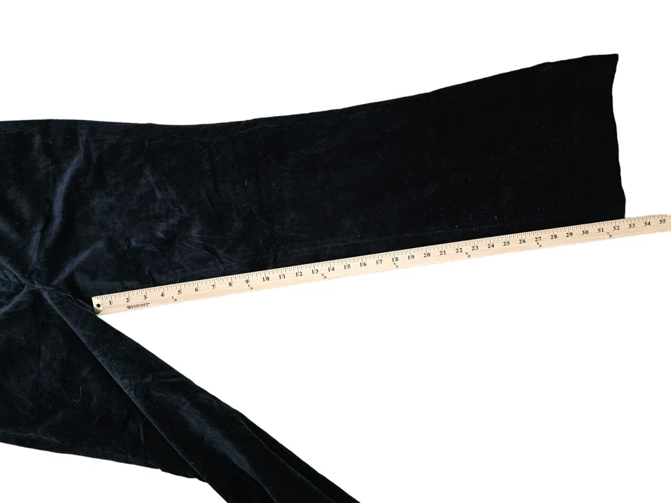 Pantalones acampanados Theory para mujer talla 8 de terciopelo cintura alta negros precio de venta sugerido por el fabricante $395 nuevos sin etiquetas Foto 3 de 4