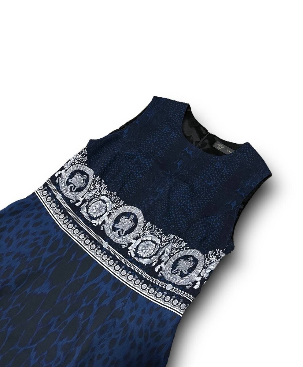 Versace Medusa Queen Leopard Animal Print Midi Dress Size IT