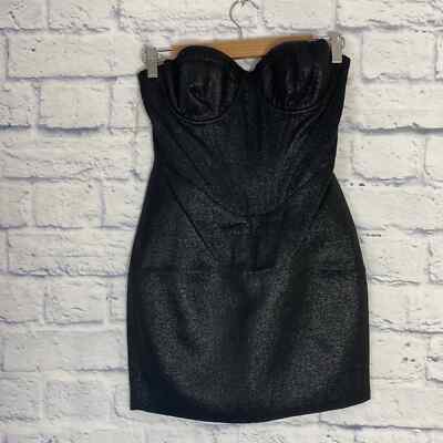 House of CB Eevi black sparkle bodycon strapless bustier mini dress XS NWT  | eBay