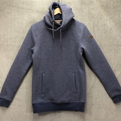 Roxy Women s Hoodie Medium Blue Purple Diamond Quilted Pockets Thumb Holes