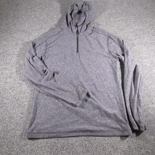 Lululemon Sweater Mens Large Gray Pullover Quarter Zip Hoodie Heathered
