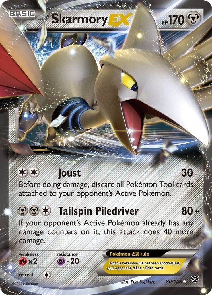 Skarmory EX - 80/146 - Pokemon XY Base Set Ultra Rare Card NM
