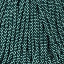 550 Paracord Black with Turquoise Diamonds 100 FT USA MADE same day shipping