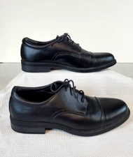 Dexter Dress Shoes Mens 12 Oxford Black Faux Leather Casual Almond Toe Lace Up