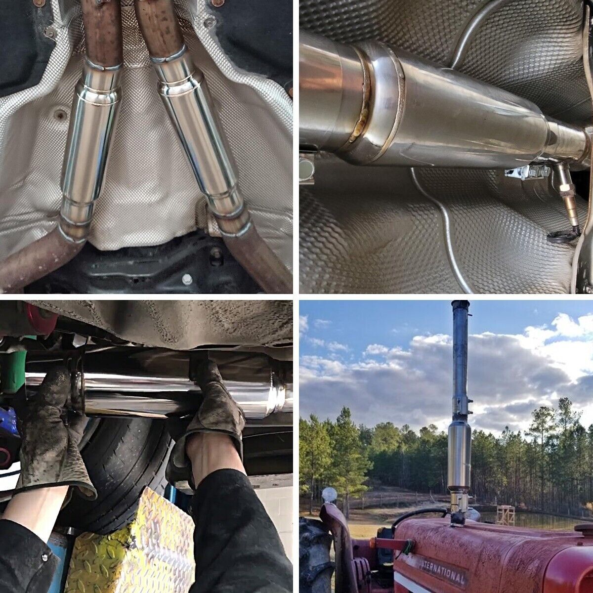 Lulaxy Uitlaatdemper voor auto, universele resonator van roestvrij staal, 2, 5 inch, stil, lange levensduur, 30,5 cm