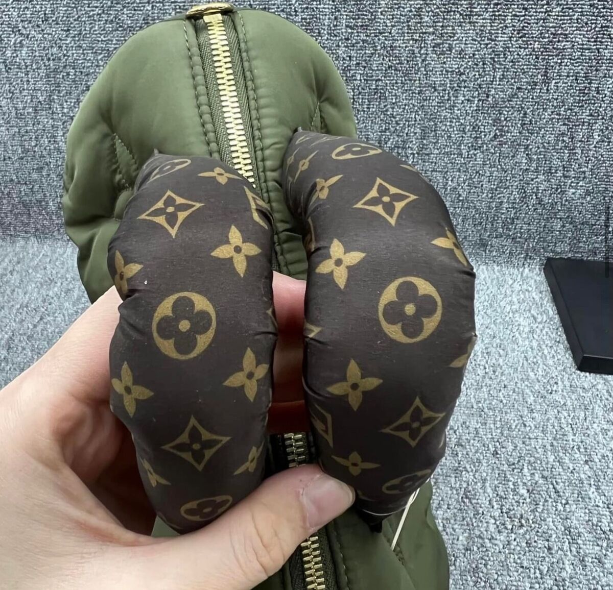 Louis Vuitton Khaki Green Puffer Monogram Pillow Speedy