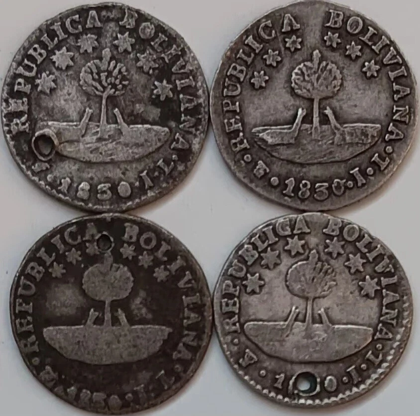 Bolivia Silver Coin Lot: 1830, 1856, 1857 1/2 Sol, 1854, 1855, 1861 etc 1 Soles - Image 2 of 4