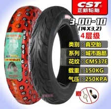 CST 3.00-10 Tubeless Tire w Inner Tube; Use On Emove Roadrunner & Razor SX500