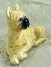 Walker Pottery Vintage 1940's Ceramic Tan Boxer Dog Figurine Tan