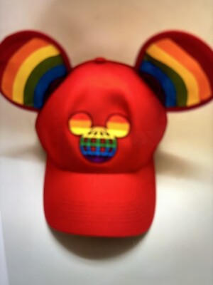 Disney Mickey Mouse Rainbow PRIDE Ears Baseball Hat Adult  display picture 2