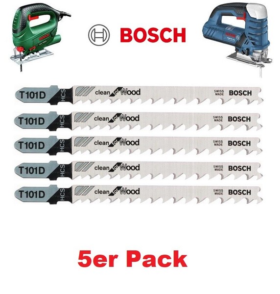 Bosch 5Er Pack StichsäGeblatt T 101 D 100Mm PräZisionsgeschliffenen ZäHne - Holz-image