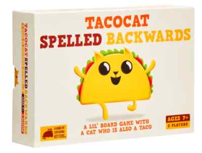 Tacocat buchstabiert rückwärts Brettspiel BRANDNEU VERSIEGELT