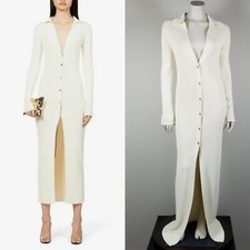 Gauge81 Rubi Luxury Minimalist Ribbed Knit Sweater Ivory Maxi Dress Size Medium