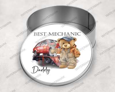 Beste Mechaniker personalisierte Leckerbissendose, Geschenk für ihn, Vatertag, Autos, Geschenk
