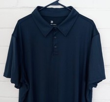 All in Motion Polo Shirt Men's 2XL XXL Recycled Polyester Navy Blue EXC LN