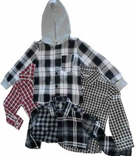 Boys Lot Sz 4/5 Long Sleeve Plaid Button Shirts Hoodie Sweat Pants EST 1989