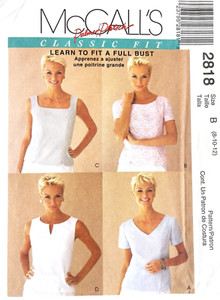 McCall's Misses' Top Palmer Pletsch Pattern 2818 Size 8-12 UNCUT