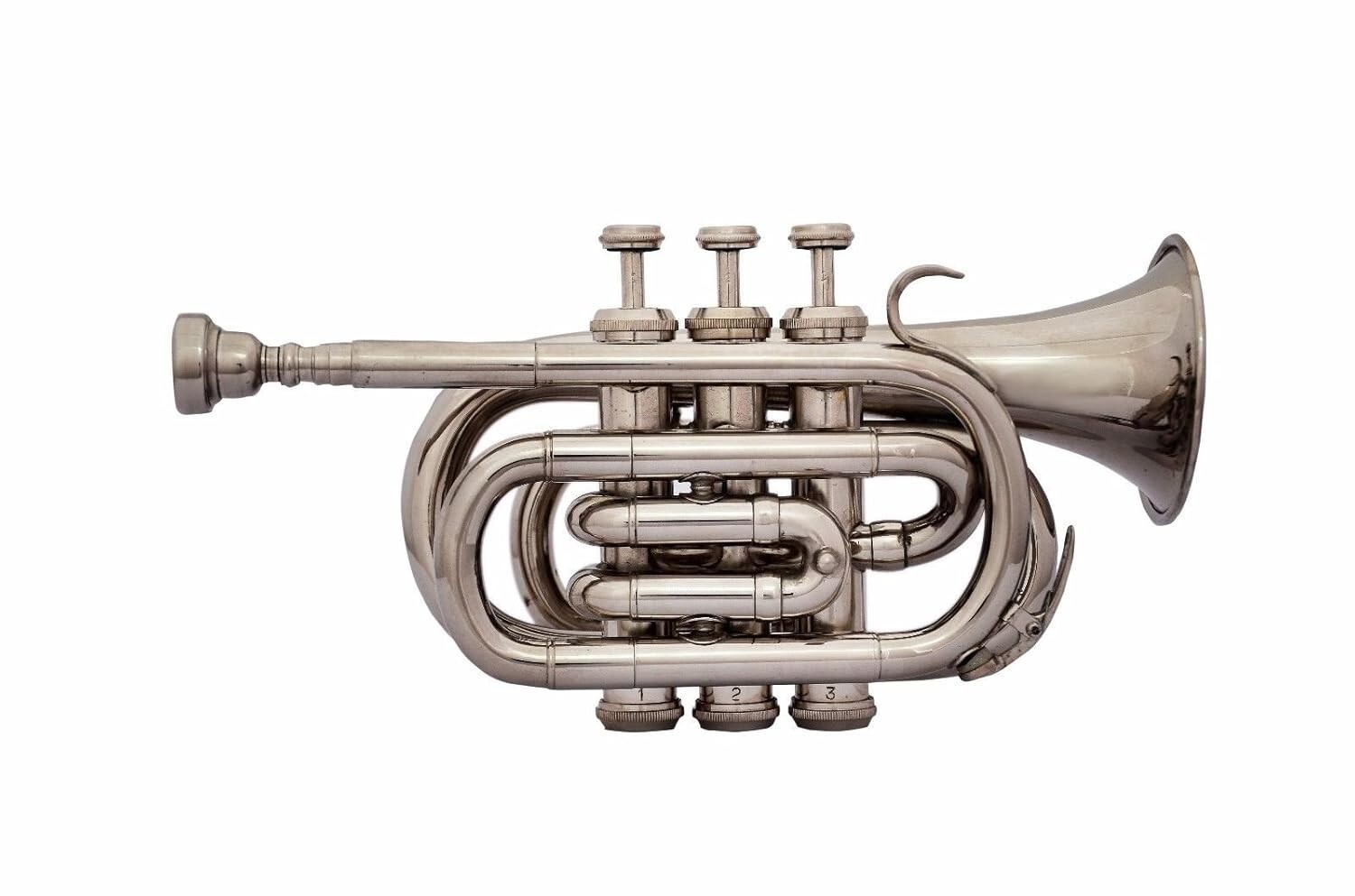 Antique beautiful brass nickel finish pocket trumpet gift for him