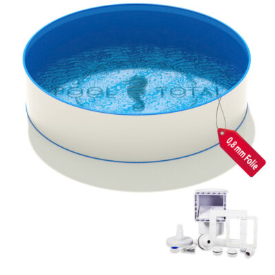 Pool Ø 3,00 x Tiefe 1,20 m inkl. Skimmer Set, Rundbecken 0,8mm Folie 0,6mm Stahl