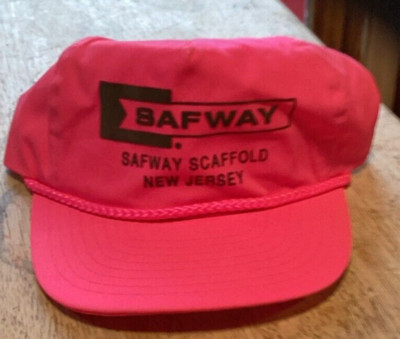 Vintage hot pink Safway scaffold new jersey  Adjustable Trucker Hat NOS