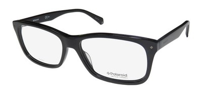 NEW POLAROID D317 GLASSES 807 FULL-RIM SQUARE PLASTIC UNISEX 55-16-145 BLACK