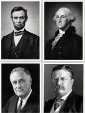 Set Of Four Framed 9x11 Presidents Photos