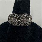 925 Sterling Silver Marcasite Ring Size 5.75 3.9g — photo 1