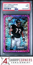 2024 TOPPS CHROME MAGENTA SPECKLE #21 WILLIAM PERRY #/399 POP 1 PSA 9
