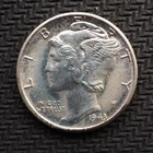 New Listing1943 *S* MERCURY HEAD  SILVER DIME *NICE* - FREE SHIPPING! - C3364