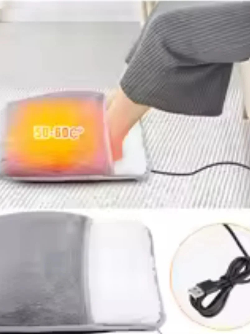 Winter USB Electric Foot Heating Pad Soft Plush Washable Foot Warmer Mat