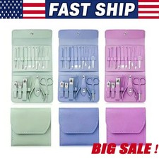 16 Pcs Nail Clippers Set Stainless Steel Manicure Pedicure Cuticle Grooming Tool