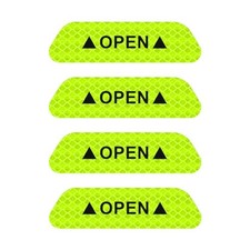 4PCS Car Door Open Reflective Sticker, Night Visibility Auto Safety Green