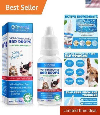 Veterinarian Recommended Ear Cleaning Solution - Hydrocortisone for Ear Health