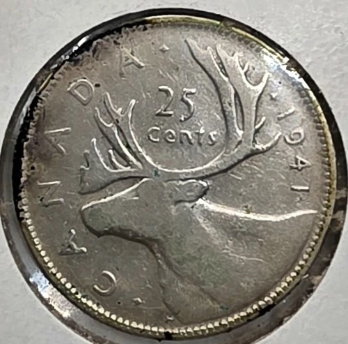 *GREAT WAY To BUY  SILVER*  1941 - Canada 25 Cents/Quarter - 0.800 Silver Coin