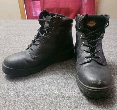 Dickies Men 11 Leather Grunge Work Boot Black LaceUp Waterproof Workwear grandpa
