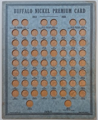 1938 J Oberwise 1913-1938 Buffalo Nickel Premium Card 104 Coin Collection Board
