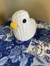 White Crochet Chicken Plush - Handmade