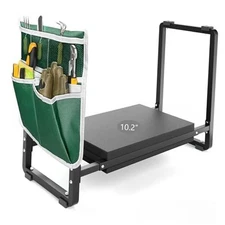  10.2" Wider Garden Kneeler and Seat, Upgraded Heavy Duty Thick Gardening Black