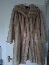 Astraka Minkaleen Vintage Beige Faux Fur Coat Size 10- 14