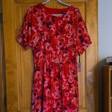 Floral Red Dress