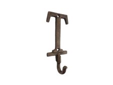Pack Of 2 Rustic Copper Cast Iron Letter T Alphabet Wall Hook 6""
