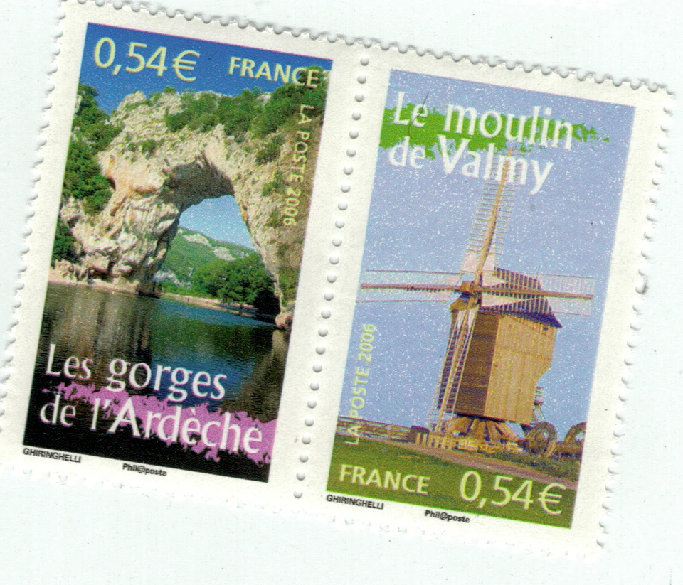 Lot de 2 TIMBRE FRANCE RF PORTRAITS DE REGIONS NUMERO 8 LA FRANCE LES GORGES DE - Photo 1/1